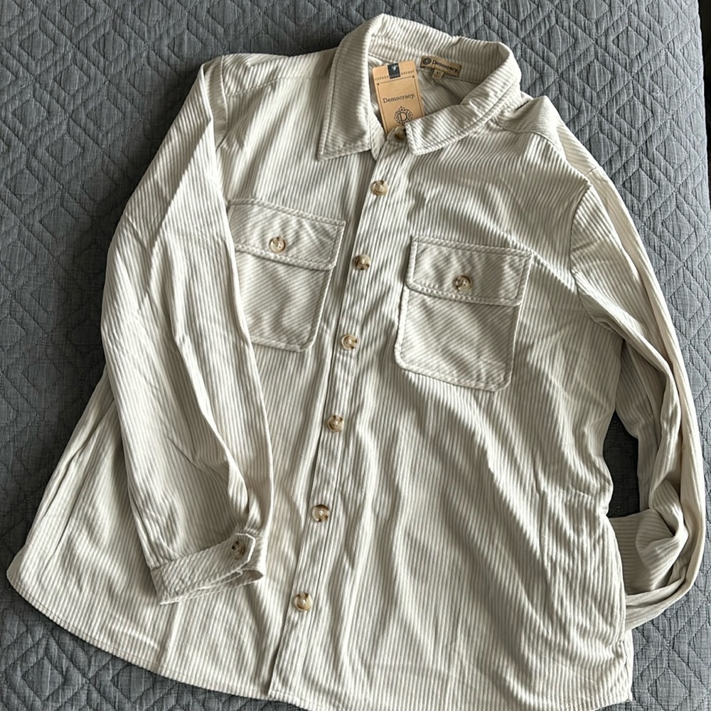 Cream corduroy Shacket